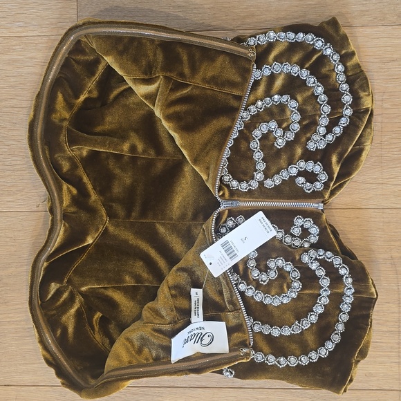Anthropologie Ollari Velvet Crystal Corset top S - Picture 6 of 6